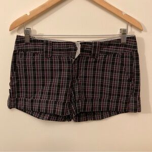 Vintage Roxy Plaid Shorts Purple and Black Shorts 100% Cotton Y2K Hipster Size 5